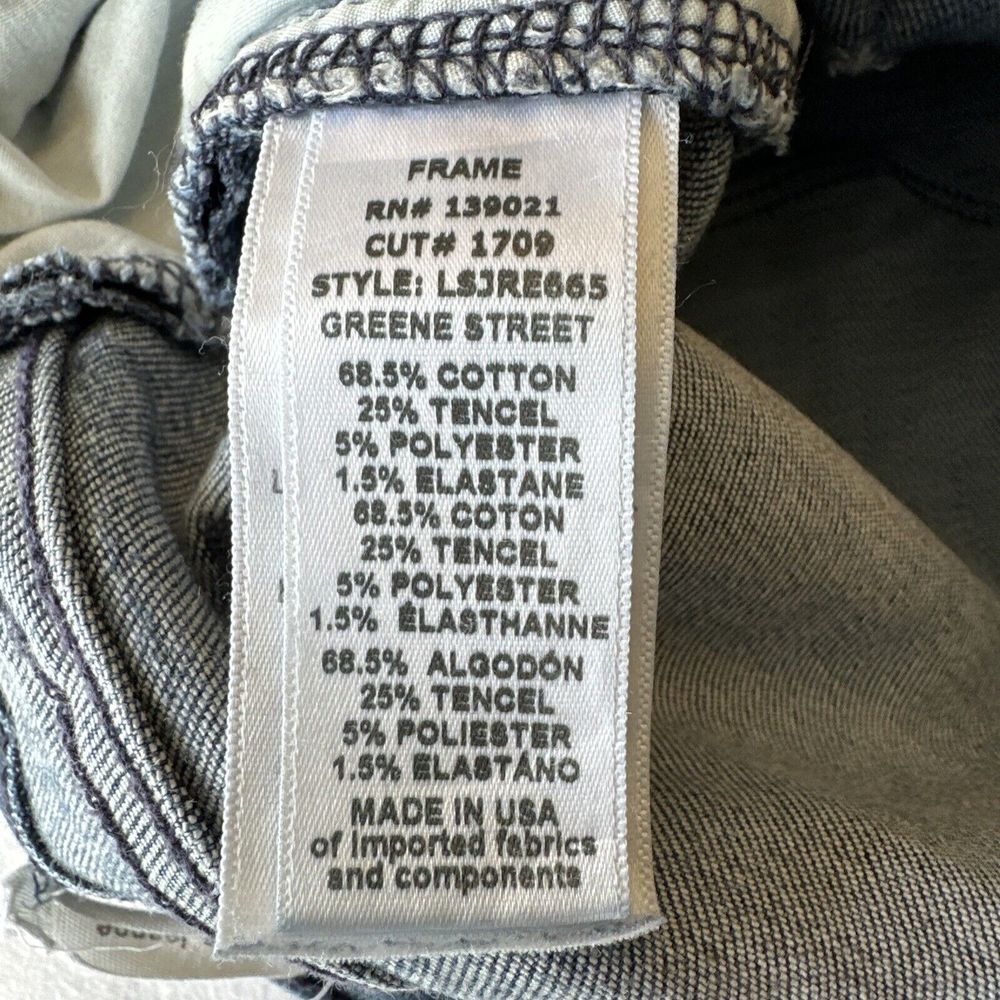 FRAME Women's Le Skinny De Jeanne Dark Wash Jeans Size 27 Distressed Stretch - Picture 12 of 12